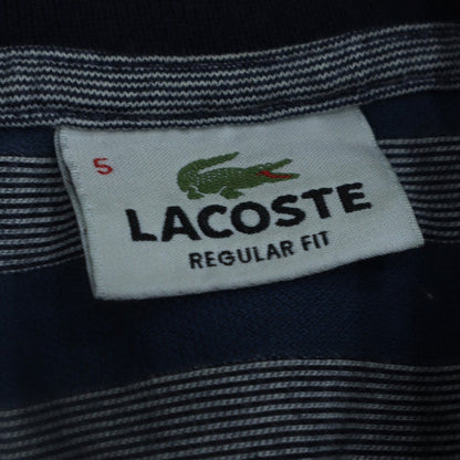 Lacoste Men Blue Striped Regular Fit Cotton Polo Shirt Size L