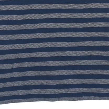 Lacoste Men Blue Striped Regular Fit Cotton Polo Shirt Size L