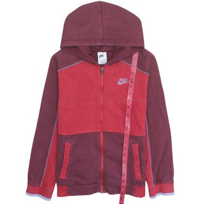 Nike Boys Red Full Zip Hoodie L 147-158cm Cotton Blend Casual