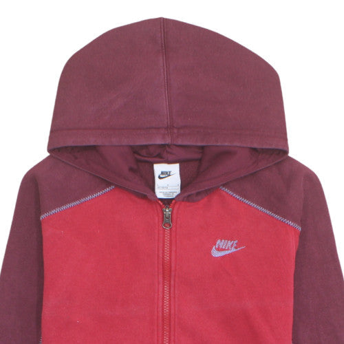 Nike Boys Red Full Zip Hoodie L 147-158cm Cotton Blend Casual
