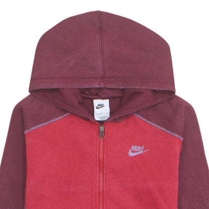 Nike Boys Red Full Zip Hoodie L 147-158cm Cotton Blend Casual