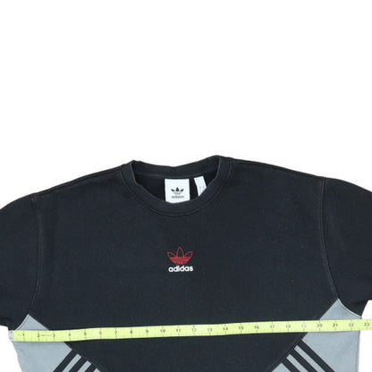 Adidas Men's Black Grey Pullover Sweatshirt Size M Crew Neck Logo