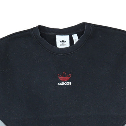 Adidas Men's Black Grey Pullover Sweatshirt Size M Crew Neck Logo