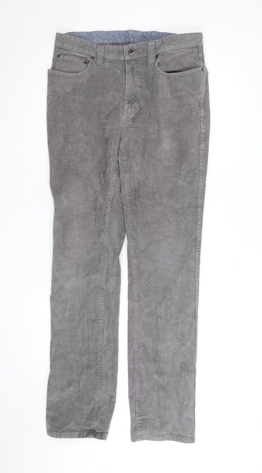 L.L.Bean Men's Grey Corduroy Chino Trousers 32W 34L Regular Fit