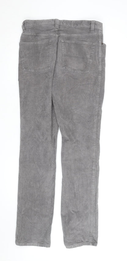 L.L.Bean Men's Grey Corduroy Chino Trousers 32W 34L Regular Fit