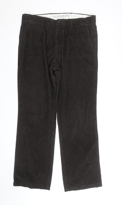 Dockers Men's Brown Corduroy Classic Fit Chino Trousers 34x32