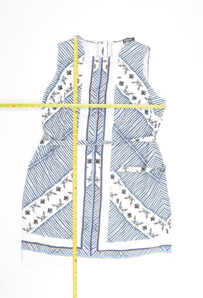 Jaeger Women’s Blue Linen Belted Shift Dress Size 18
