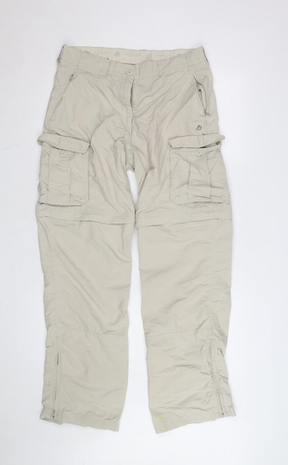 Craghoppers Women Beige Cargo Convertible Trousers UK 12