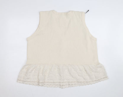 Marks and Spencer Women’s Beige Sleeveless Knit Tunic Blouse XL
