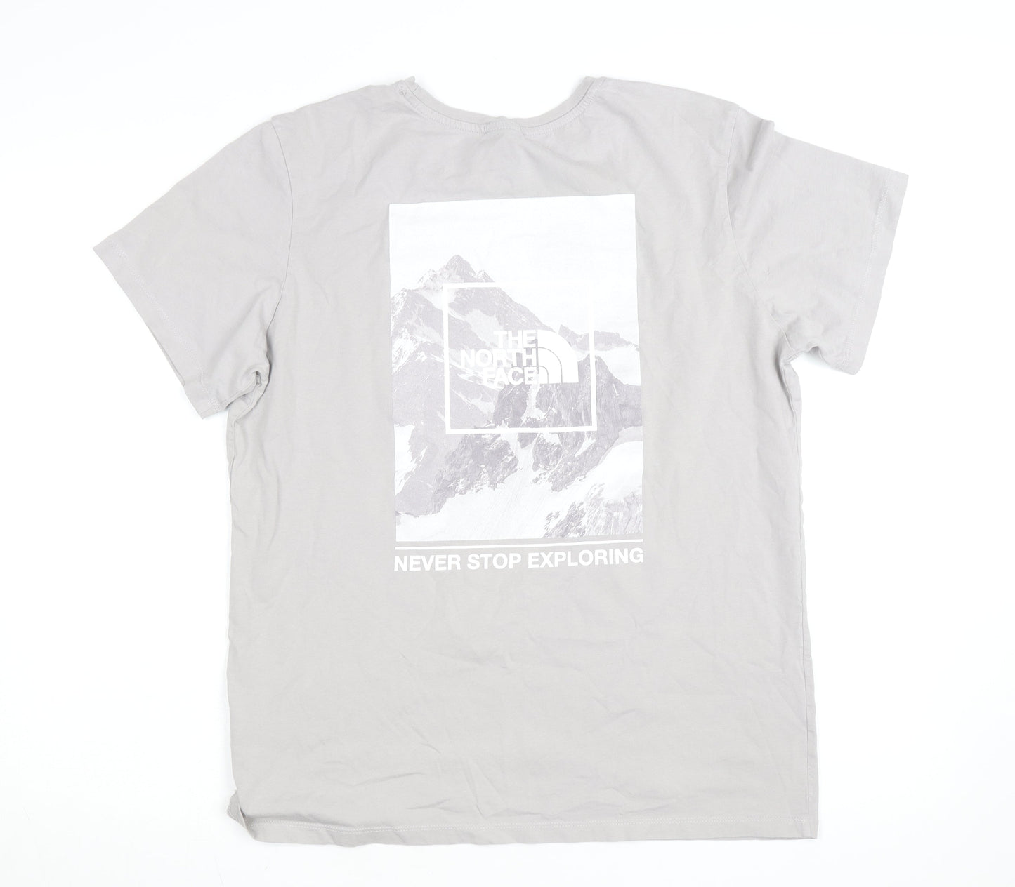 The North Face Unisex Grey Graphic Print T-Shirt L Outdoor Style