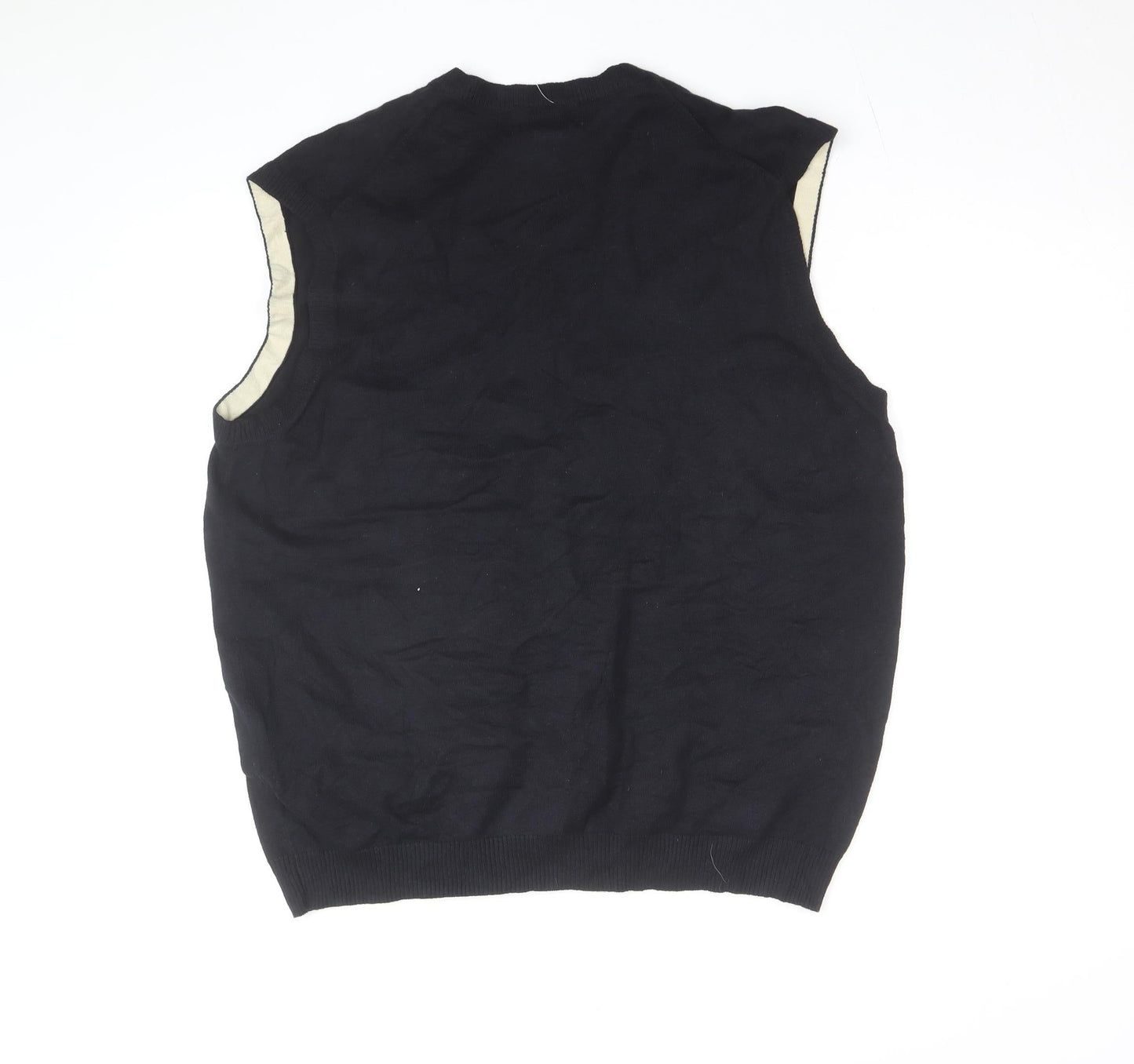Il Migliore Men's Black V-Neck Cotton Blend Knitted Vest L