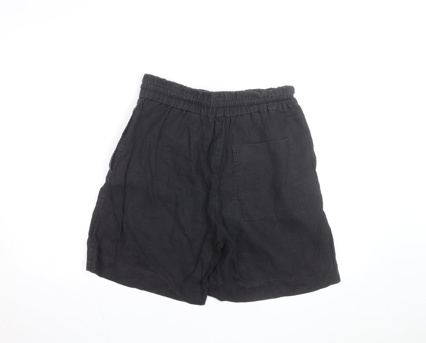 COS Men’s Black Linen Chino Shorts Size M Elastic Waist