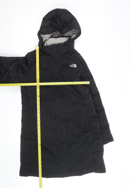 The North Face Women's Black Long Hooded Puffer Coat Size 14
