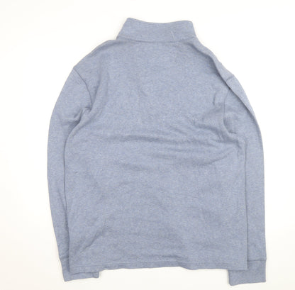 Nautica Men's Blue XL 1/4 Zip Cotton High Neck Jumper