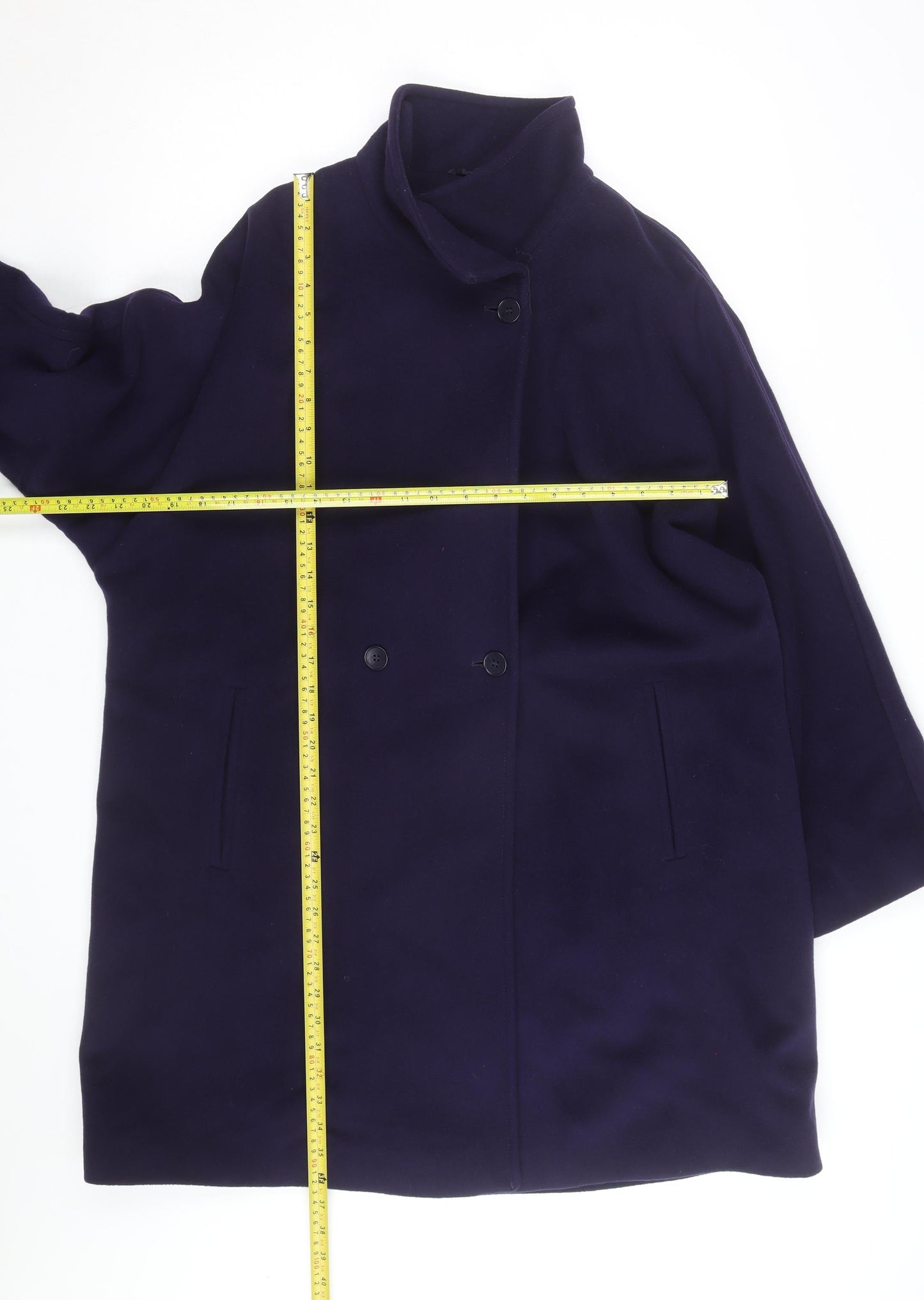 Windsmoor Women’s Blue Wool Cashmere Blend Mid-Length Coat Size 12