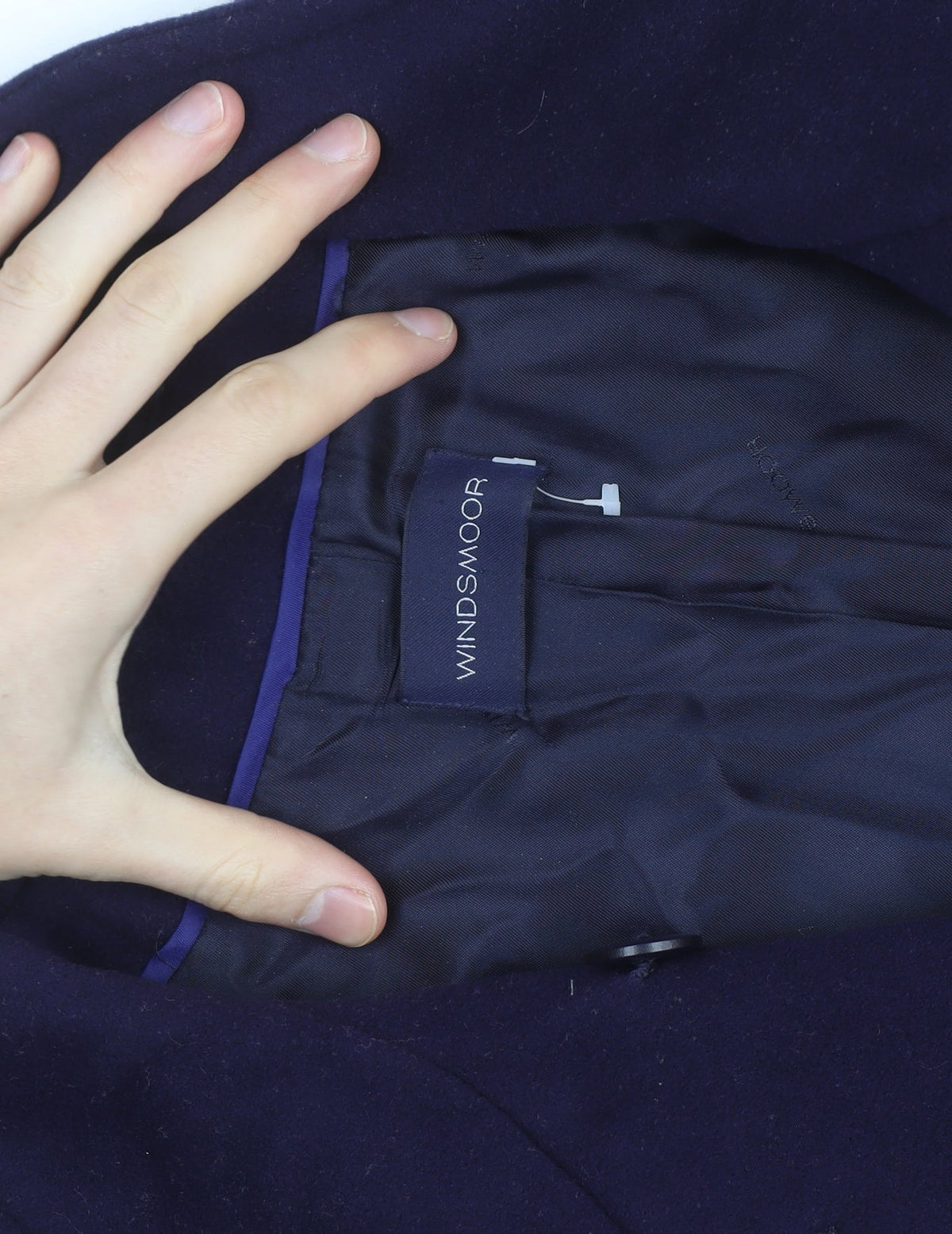Windsmoor Women’s Blue Wool Cashmere Blend Mid-Length Coat Size 12