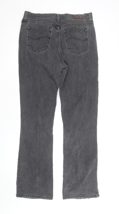 Lee Womens Grey Relaxed Bootcut Jeans Size 10 Long Denim