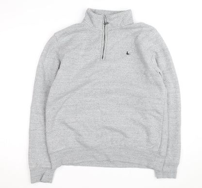 Jack Wills Men's Grey XL Classic Fit Fleece Lined 1/2 Zip Activewear Jacket