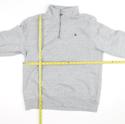 Jack Wills Men's Grey XL Classic Fit Fleece Lined 1/2 Zip Activewear Jacket