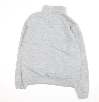 Jack Wills Men's Grey XL Classic Fit Fleece Lined 1/2 Zip Activewear Jacket