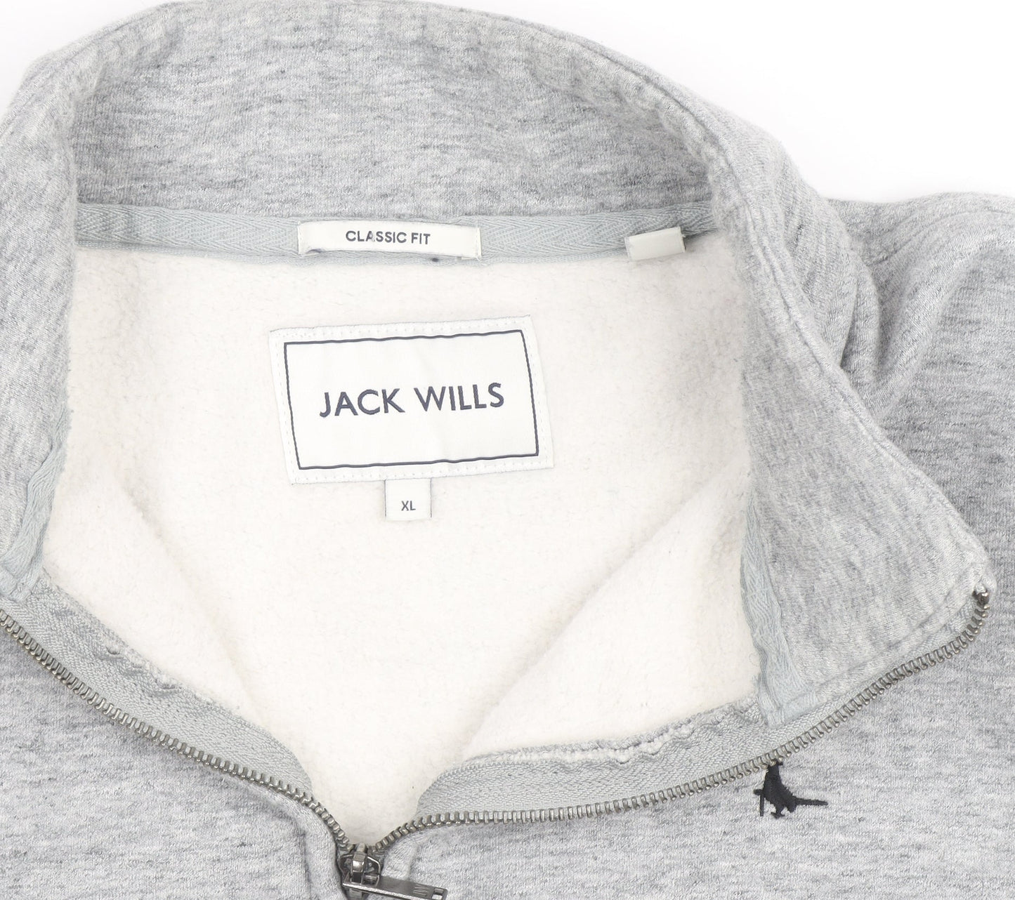 Jack Wills Men's Grey XL Classic Fit Fleece Lined 1/2 Zip Activewear Jacket