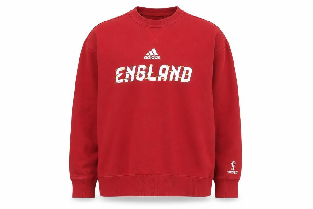 adidas Men’s Red England Graphic Pullover Sweatshirt M