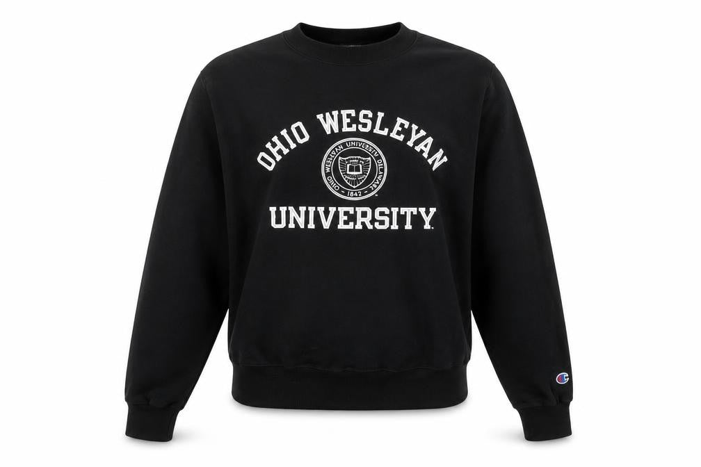Champion Womens Black Ohio Wesleyan University Crew Neck Sweatshirt XS