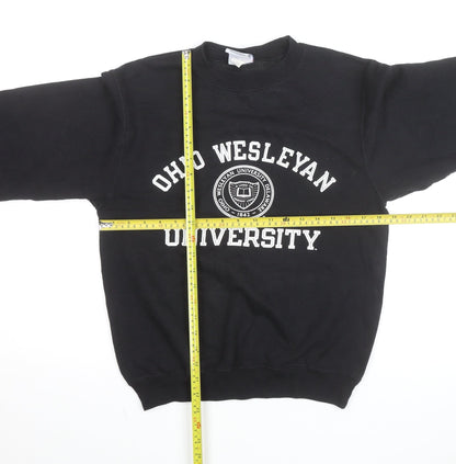 Champion Womens Black Ohio Wesleyan University Crew Neck Sweatshirt XS