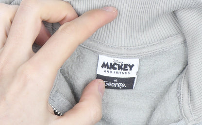 Disney Mickey & Friends at George Women's Grey Size 8 1/4 Zip Jumper