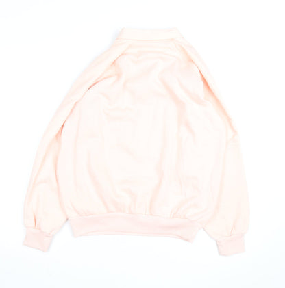 Lavon Womens Pink Collared Henley Knit Jumper Size S Vintage