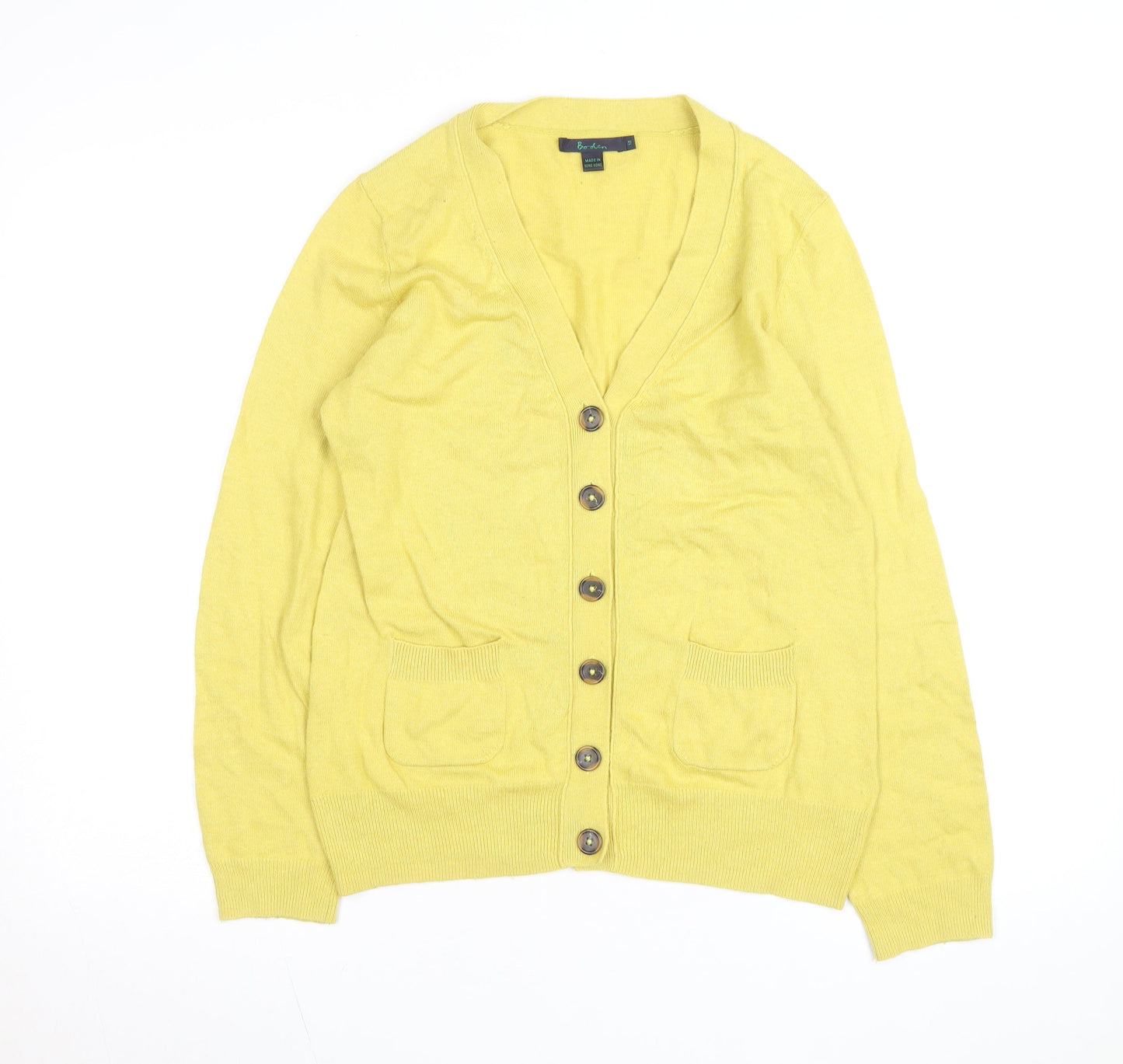 Boden Women’s Yellow V-Neck Long Sleeve Cardigan Size 12