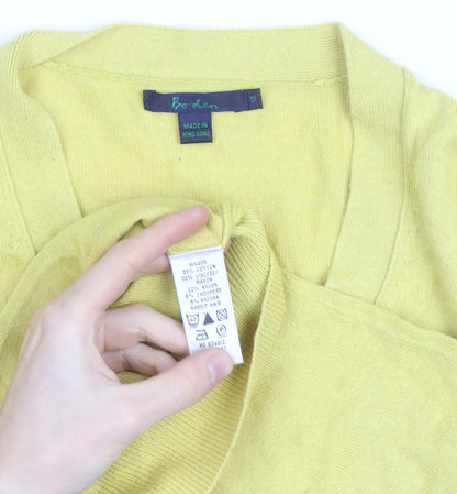 Boden Women’s Yellow V-Neck Long Sleeve Cardigan Size 12