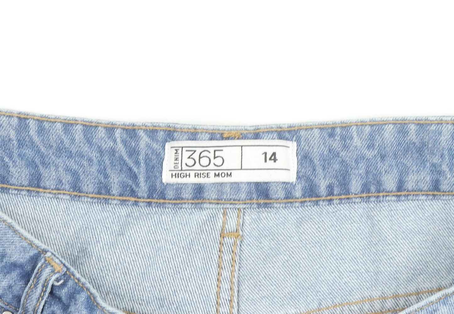 Denim 365 Women Blue Size 14 High Rise Mom Denim Shorts