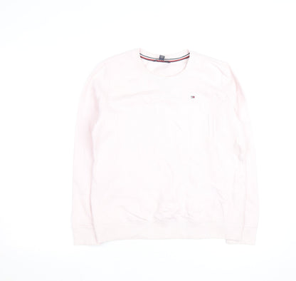 Tommy Hilfiger Women's Pink Crew Neck Long Sleeve Pullover Sweatshirt Size S