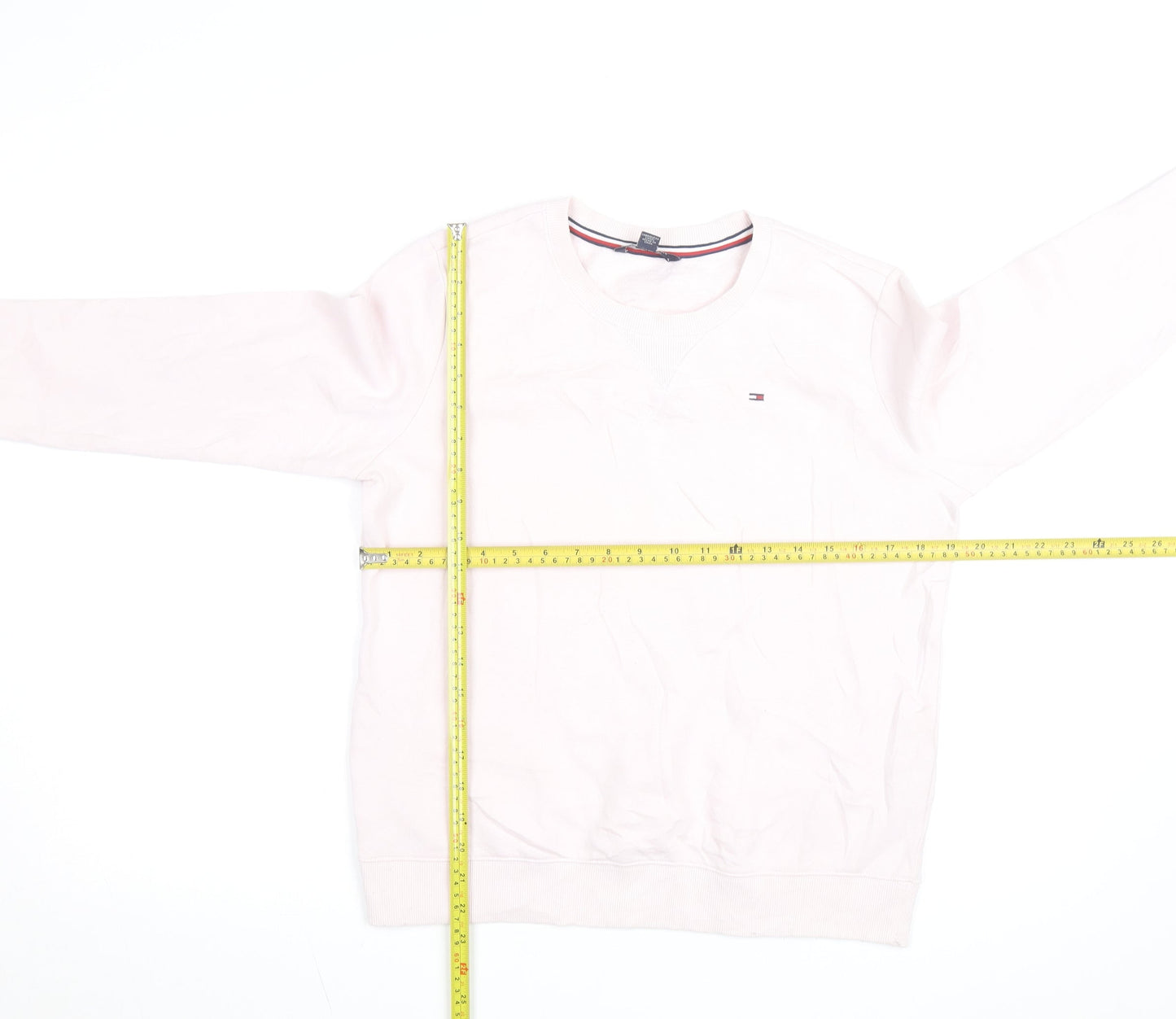 Tommy Hilfiger Women's Pink Crew Neck Long Sleeve Pullover Sweatshirt Size S
