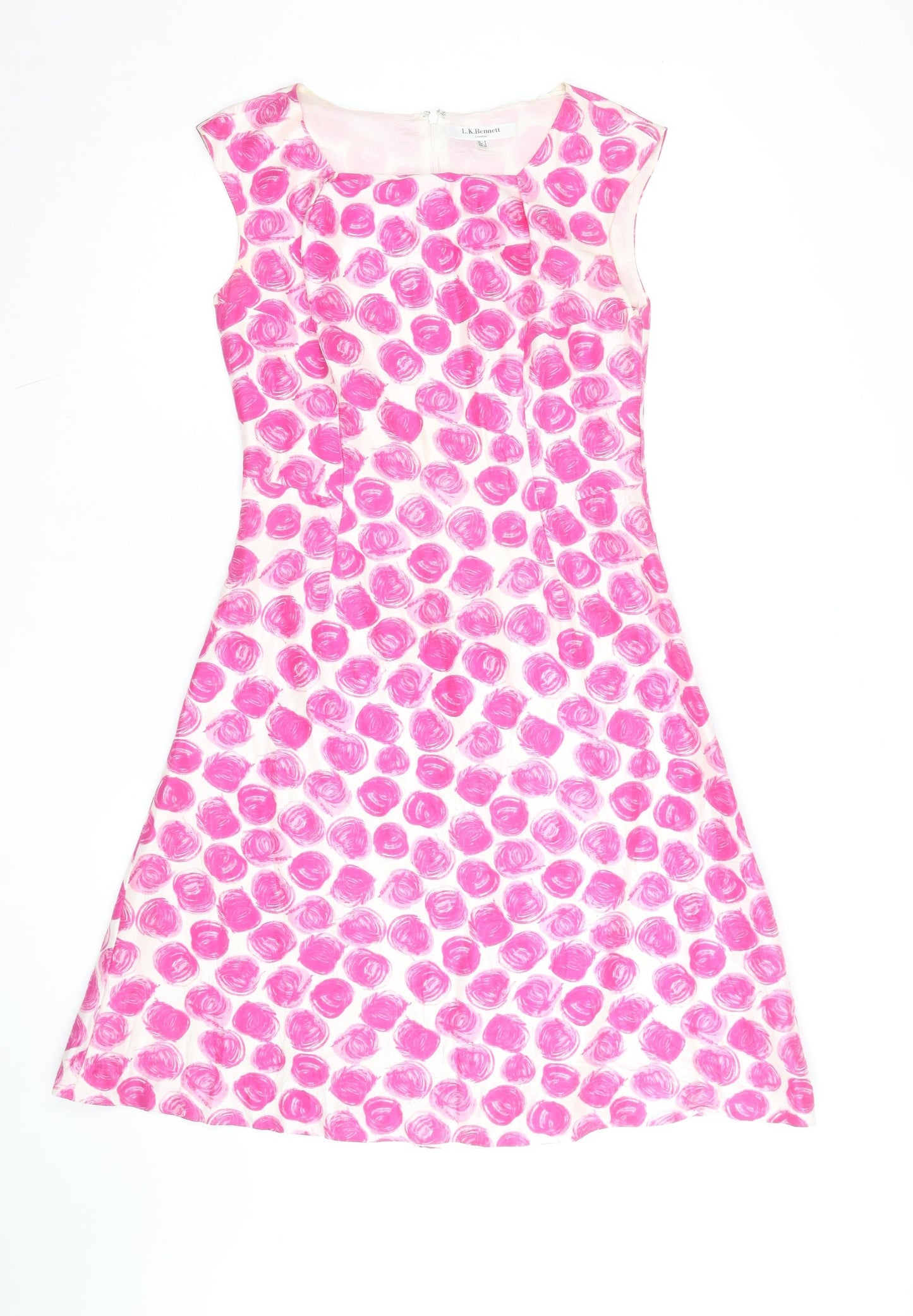 L.K. Bennett Women’s Pink Silk A-Line Sleeveless Dress Size 8