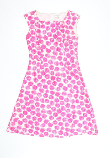 L.K. Bennett Women’s Pink Silk A-Line Sleeveless Dress Size 8