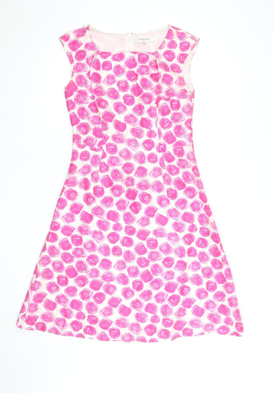 L.K. Bennett Women’s Pink Silk A-Line Sleeveless Dress Size 8