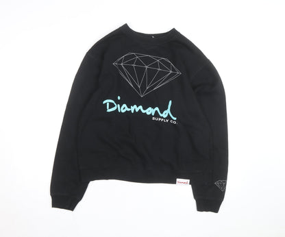 Diamond Supply Co. Men's Black Small Crew Neck Graphic Sweatshirt