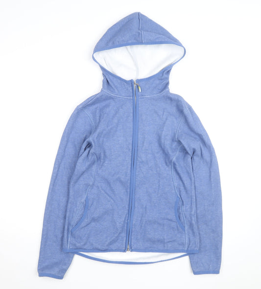 Marks and Spencer Women's Blue Hooded Fleece Activewear Jacket UK 10