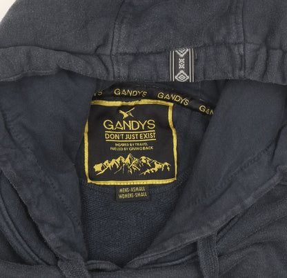 Gandys Navy Blue Womens Small Pullover Hoodie with Graphic Print