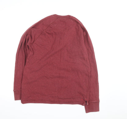 Fat Face Men's Red Long Sleeve Henley Cotton Top Size M