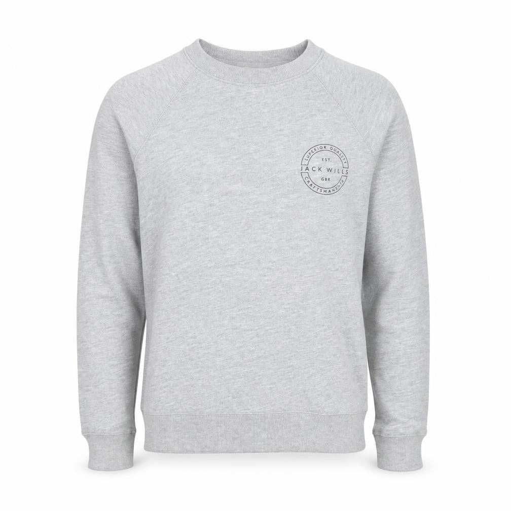 Front view of Jack Wills Grey Crew Neck Regular Fit Sweatshirt XS unisex