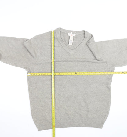 Dockers Men Grey V-Neck Acrylic Pullover Jumper M