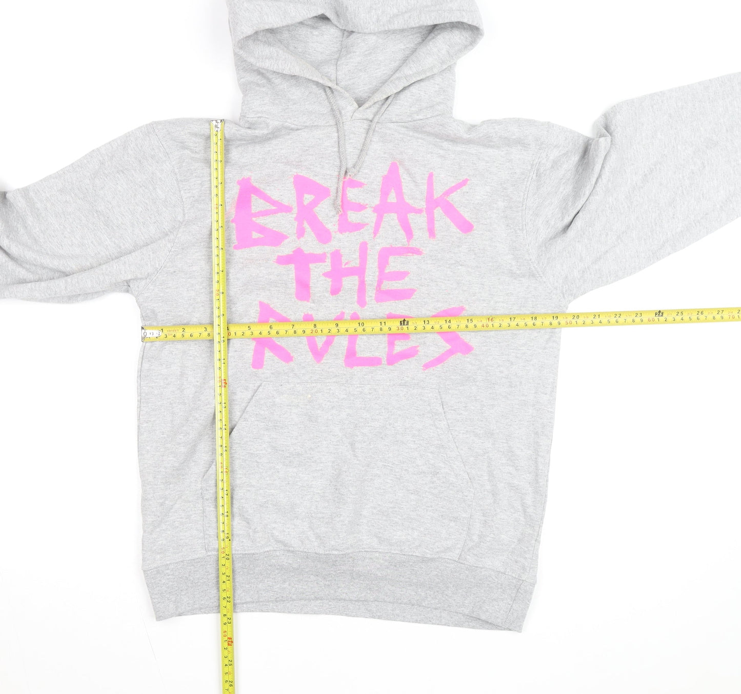 Topshop Women Grey 'Break The Rules' Pullover Hoodie Size S/M