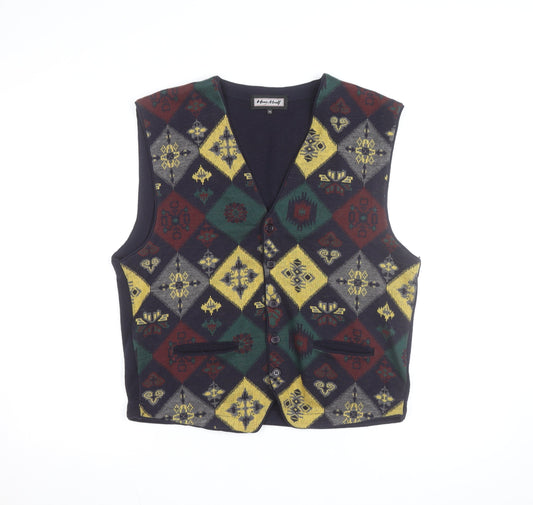 Henry Morely Men's Multicoloured Wool Knit Aztec Vest M
