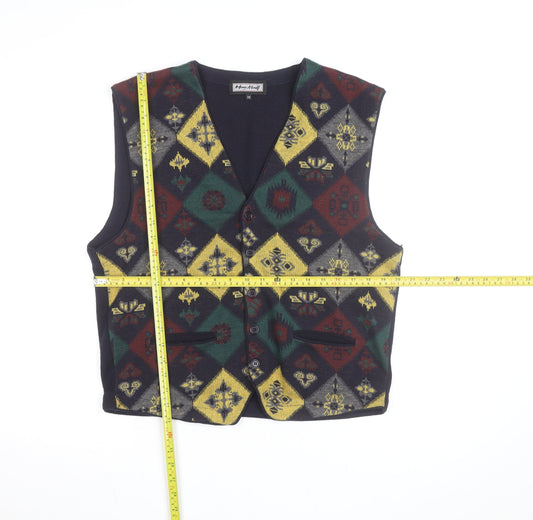Henry Morely Men's Multicoloured Wool Knit Aztec Vest M
