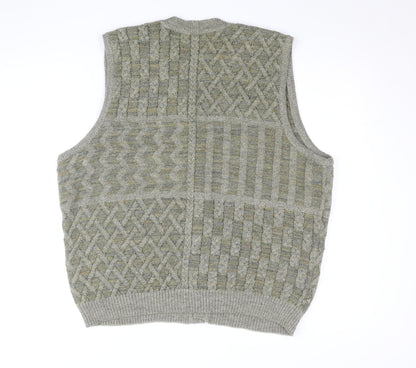 Steffner Country Men's Grey Wool Cable Knit Vest XL