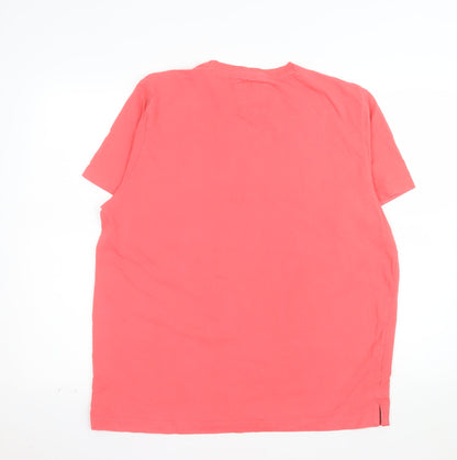 Crew Clothing Company Men's Coral XL Cotton Crew Neck T-Shirt
