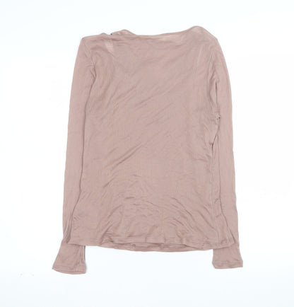 Marks and Spencer Women's Pink Long Sleeve Lyocell T-Shirt Size 14